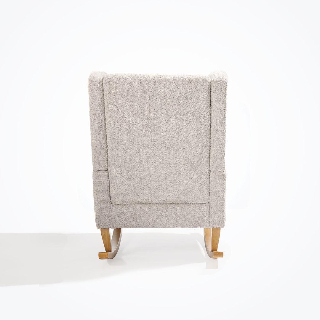 Tutti Bambini Harper Wingback Rocking Chair & Storage Footstool - Teddy Mushroom - Image 17