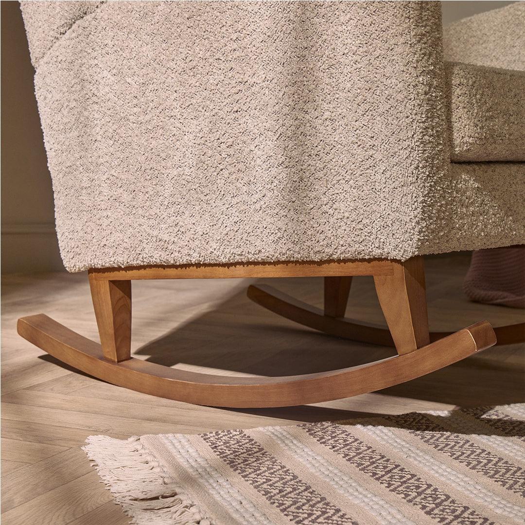 Tutti Bambini Harper Wingback Rocking Chair & Storage Footstool - Teddy Mushroom - Image 8