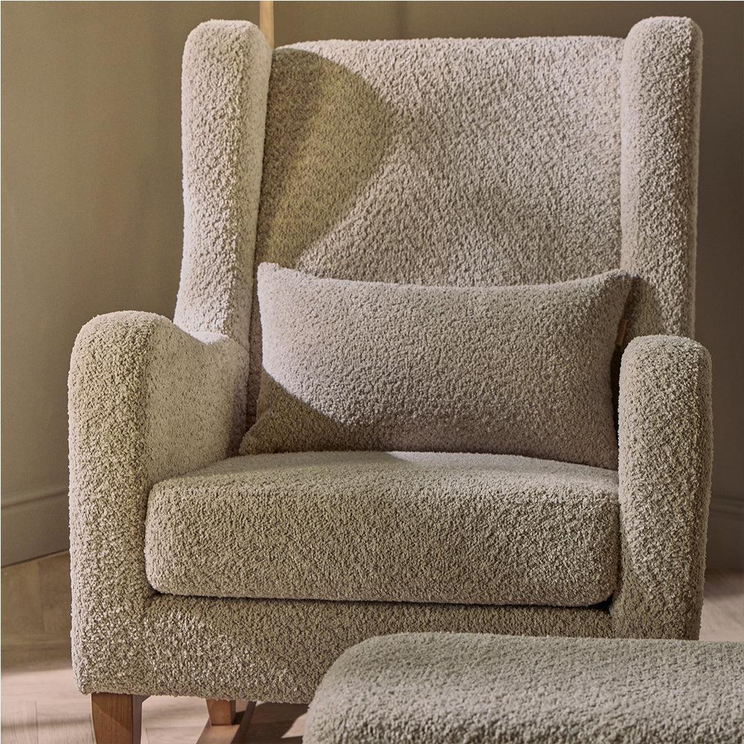 Tutti Bambini Harper Wingback Rocking Chair & Storage Footstool - Teddy Mushroom - Image 9