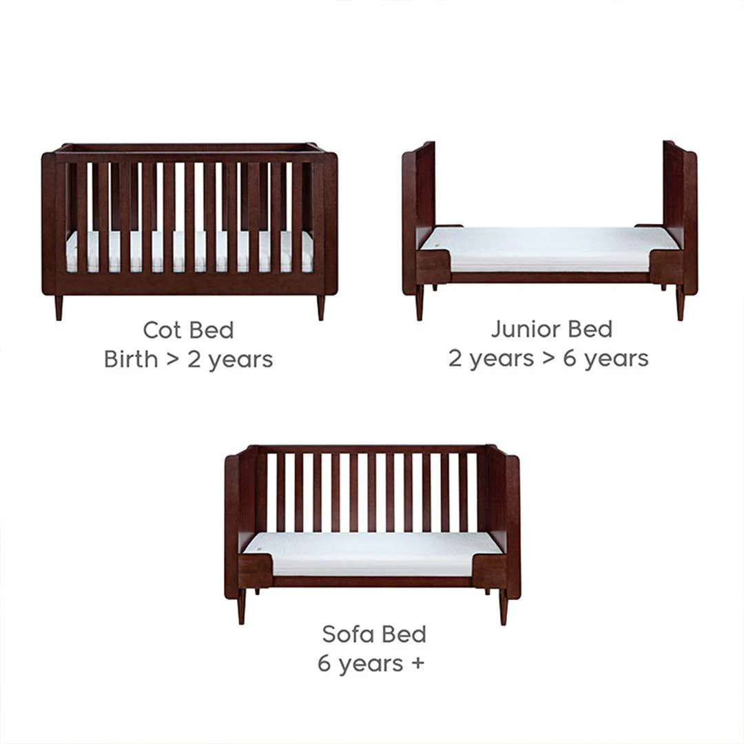 Tutti Bambini Japandi Cot Bed - Warm Walnut - Image 14