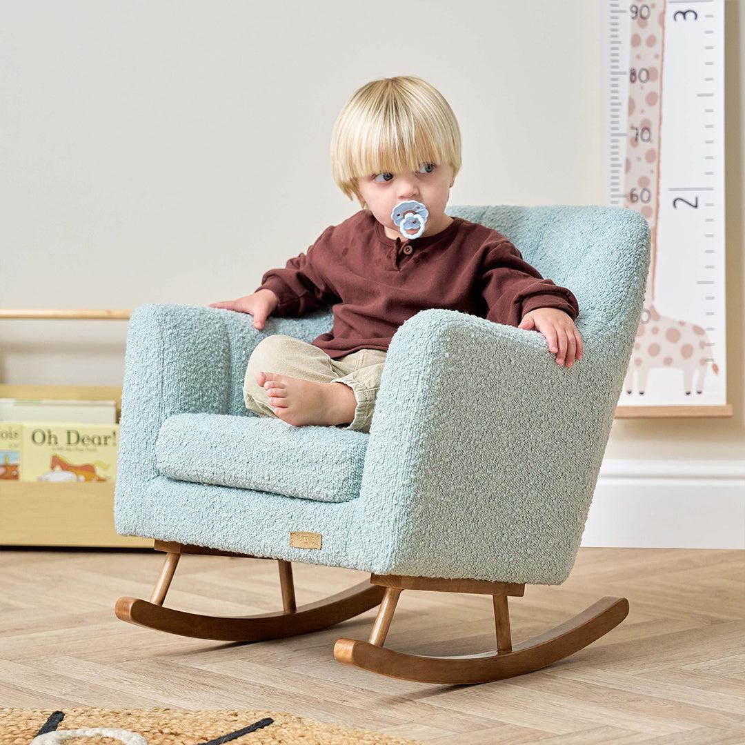 Tutti Bambini Jonah Mini Me Children's Rocking Chair - Boucle Ocean Stone - Image 2