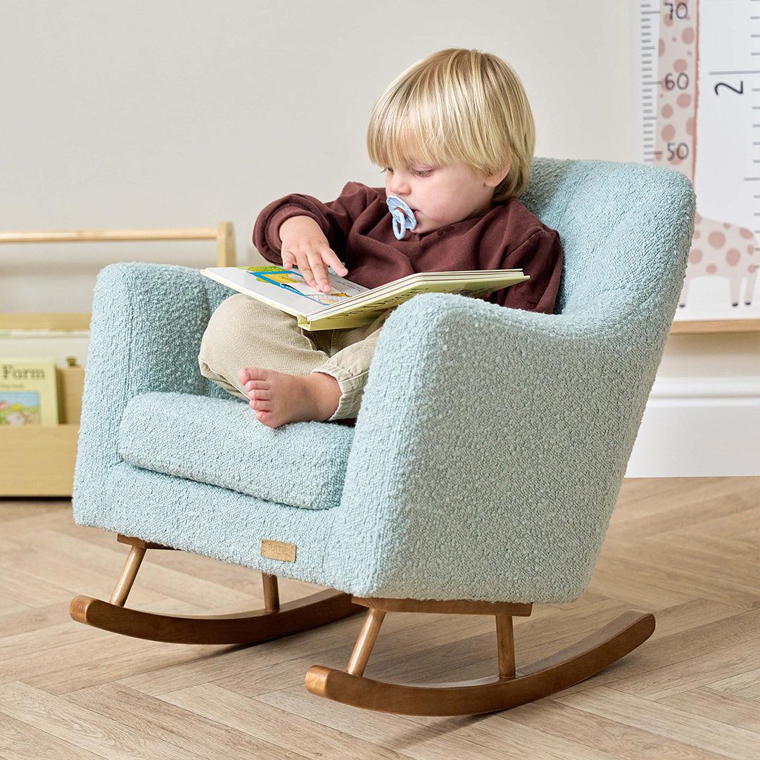 Tutti Bambini Jonah Mini Me Children's Rocking Chair - Boucle Ocean Stone - Image 3