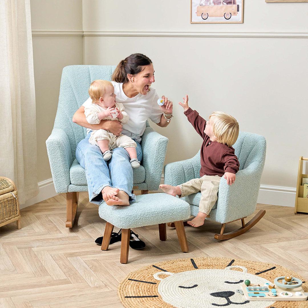 Tutti Bambini Jonah Mini Me Children's Rocking Chair - Boucle Ocean Stone - Image 8