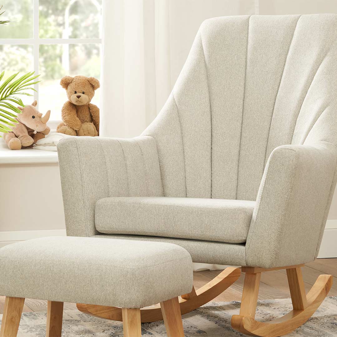 Tutti Bambini Jonah Rocking Chair + Foot Stool - Pebble - Image 5