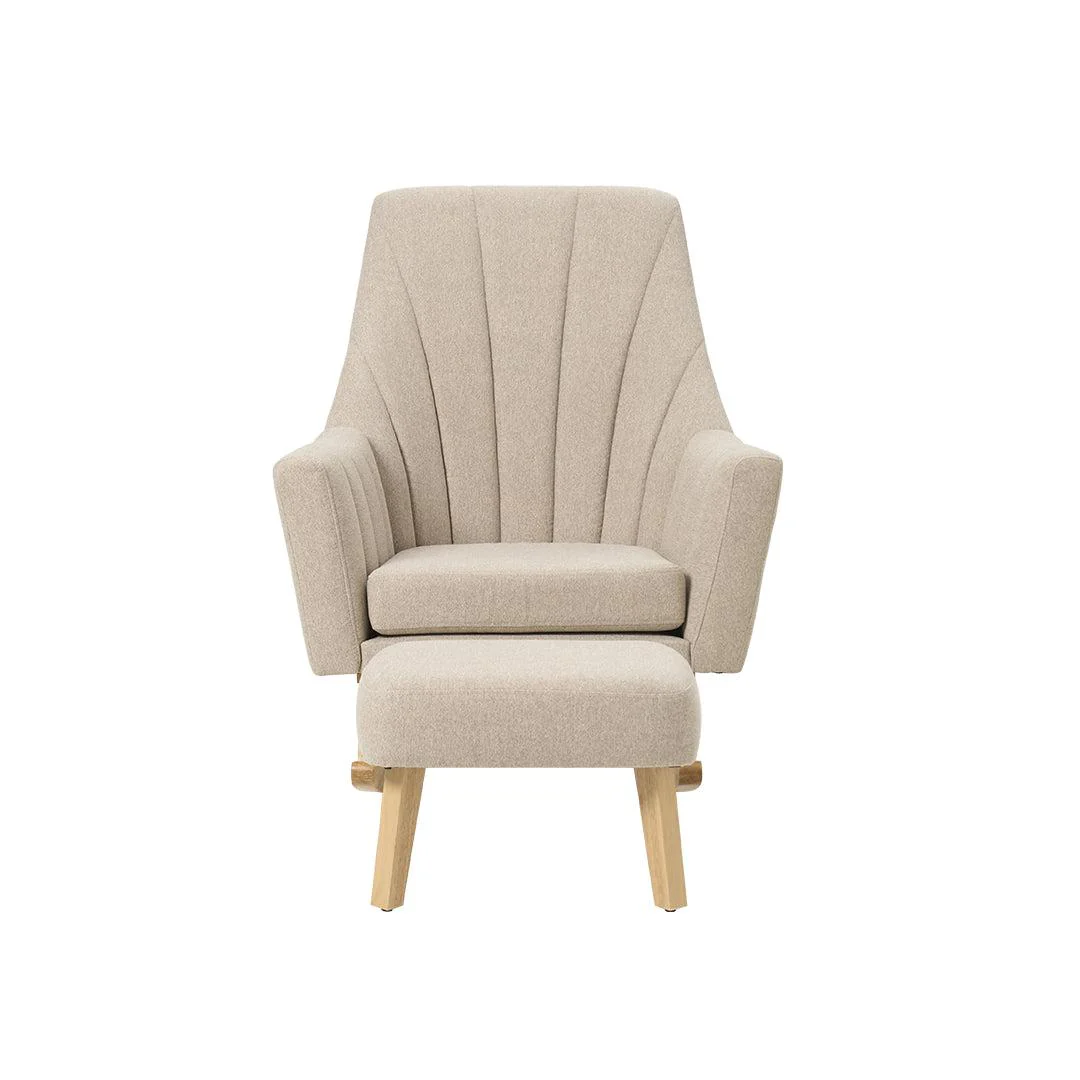Tutti Bambini Jonah Rocking Chair + Foot Stool - Stone - Image 8