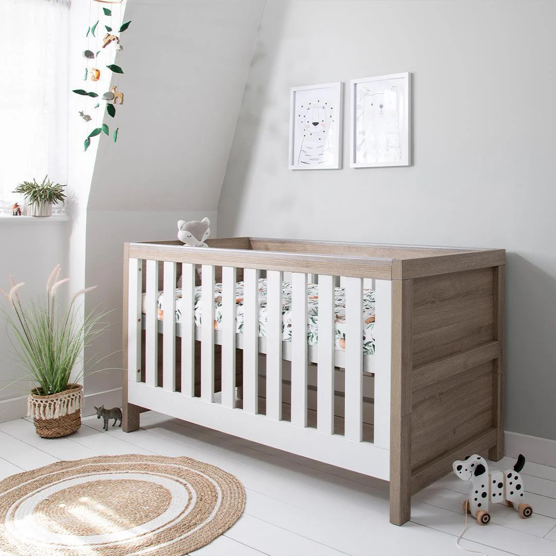 Tutti Bambini Modena 3 in 1 Cot Bed - White/Oak - Image 2