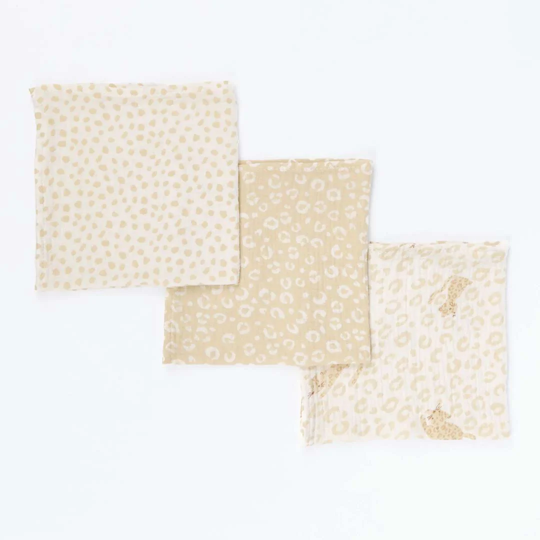 Tutti Bambini Muslin Squares 3 Pack - Love Cats