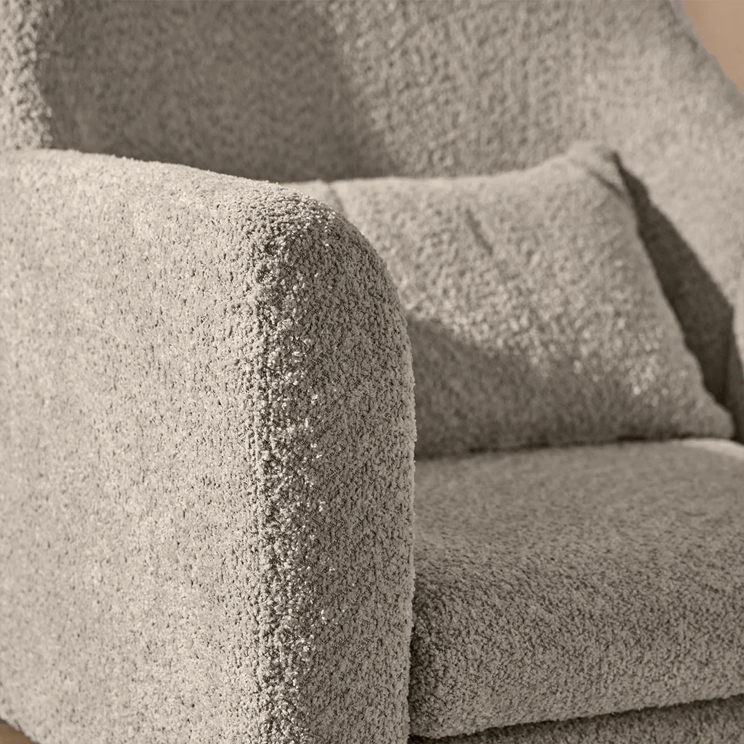Tutti Bambini Oscar Luxe Rocking Chair & Footstool - Teddy Mushroom - Image 3