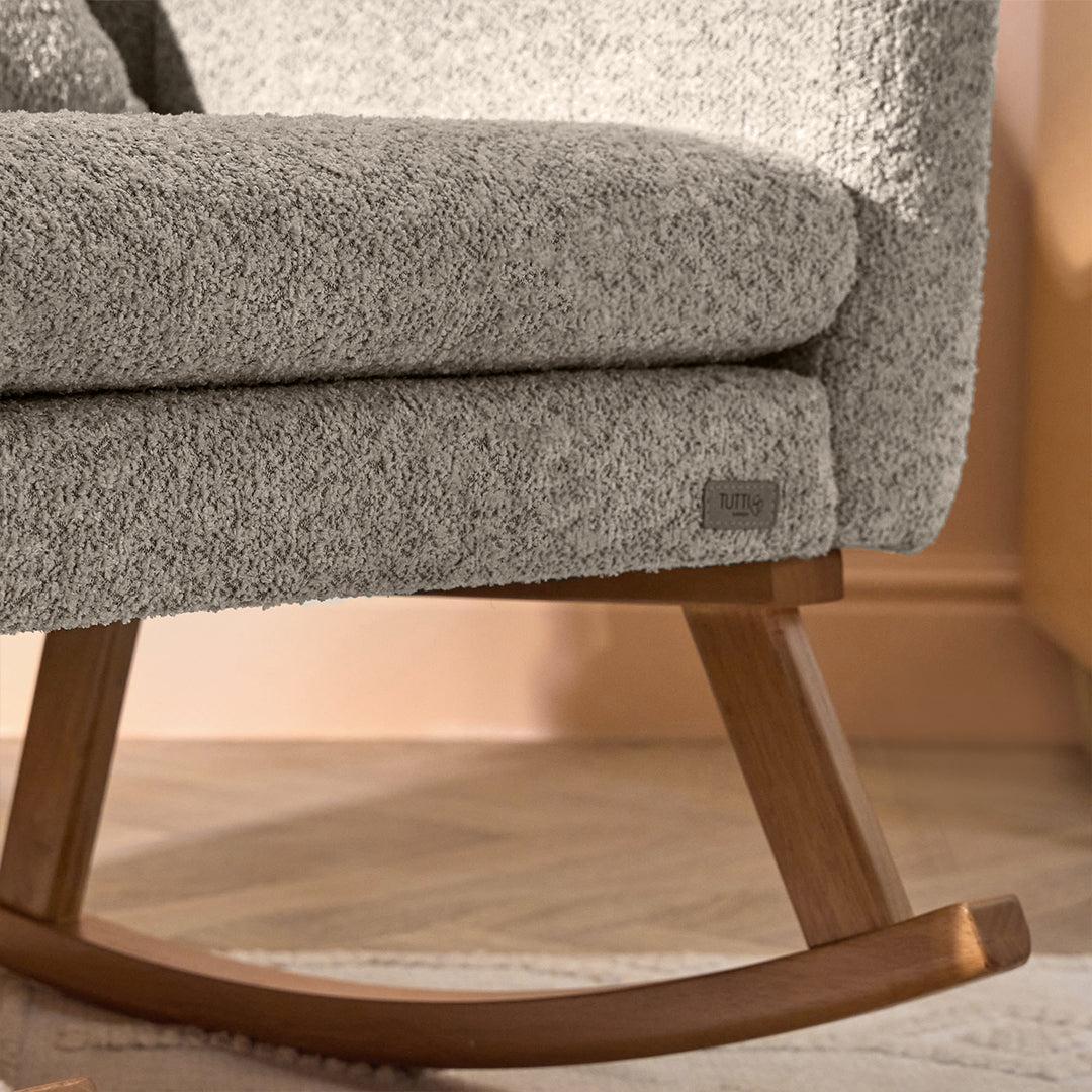 Tutti Bambini Oscar Luxe Rocking Chair & Footstool - Teddy Mushroom - Image 4
