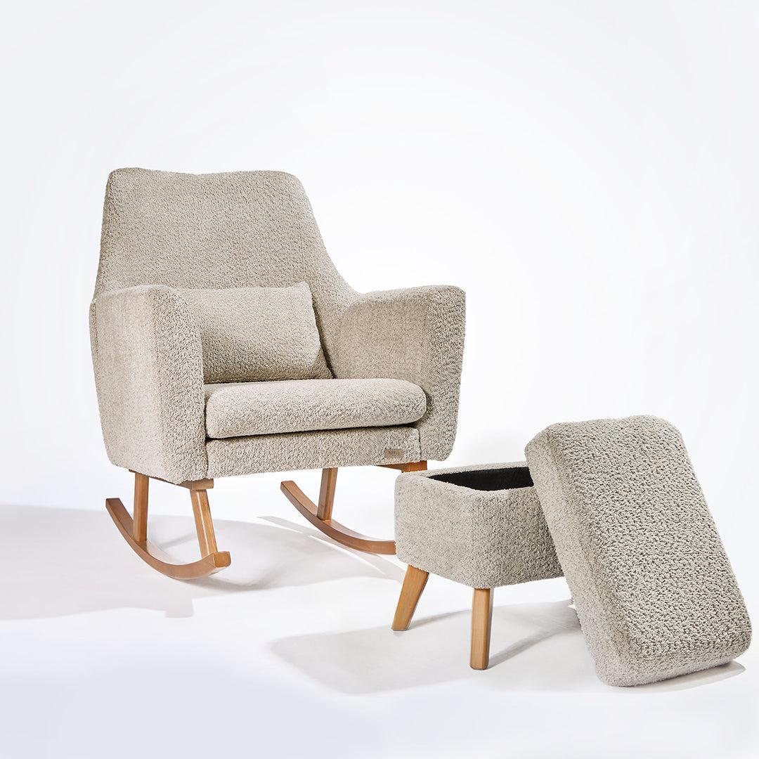 Tutti Bambini Oscar Luxe Rocking Chair & Footstool - Teddy Mushroom - Image 9