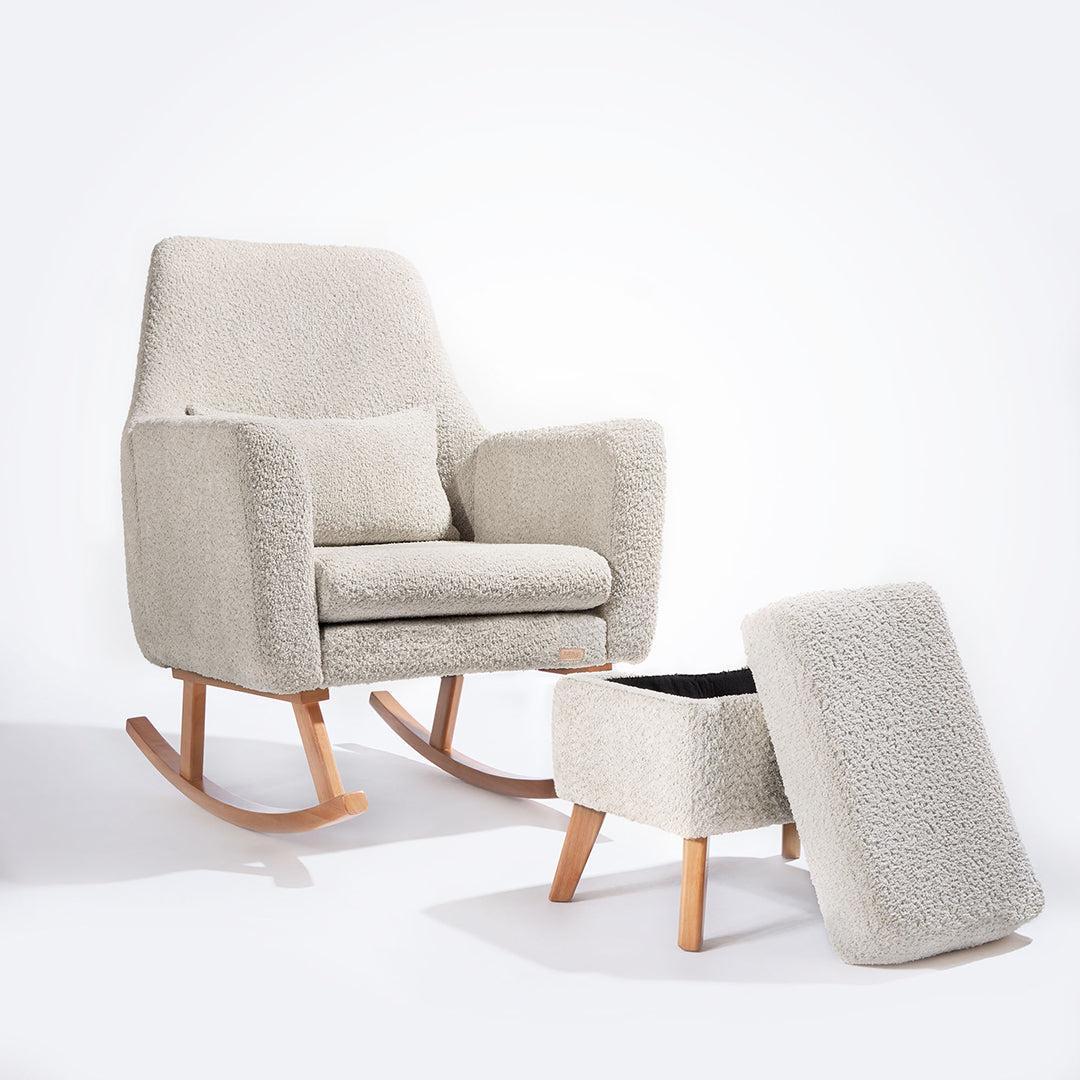 Tutti Bambini Oscar Luxe Rocking Chair & Footstool - Teddy Sage - Image 15