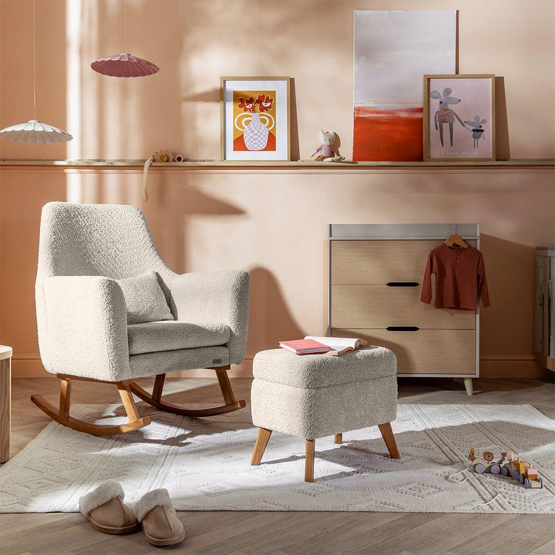 Tutti Bambini Oscar Luxe Rocking Chair & Footstool - Teddy Sage - Image 2