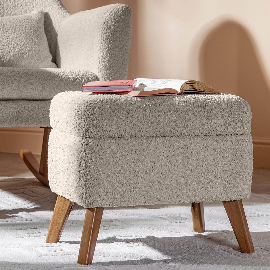 Tutti Bambini Oscar Luxe Rocking Chair & Footstool - Teddy Sage - Image 6