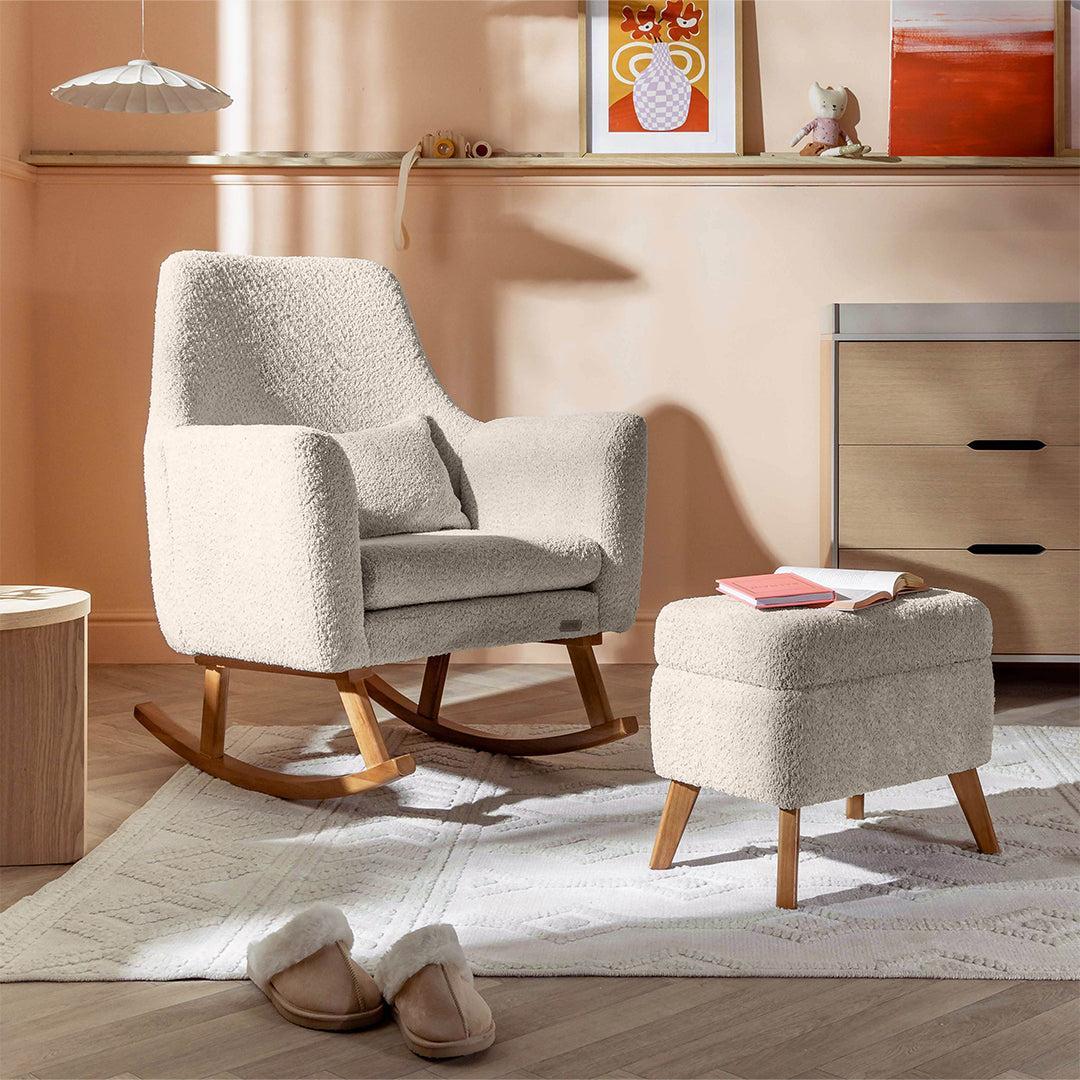 Tutti Bambini Oscar Luxe Rocking Chair & Footstool - Teddy Sage - Image 9
