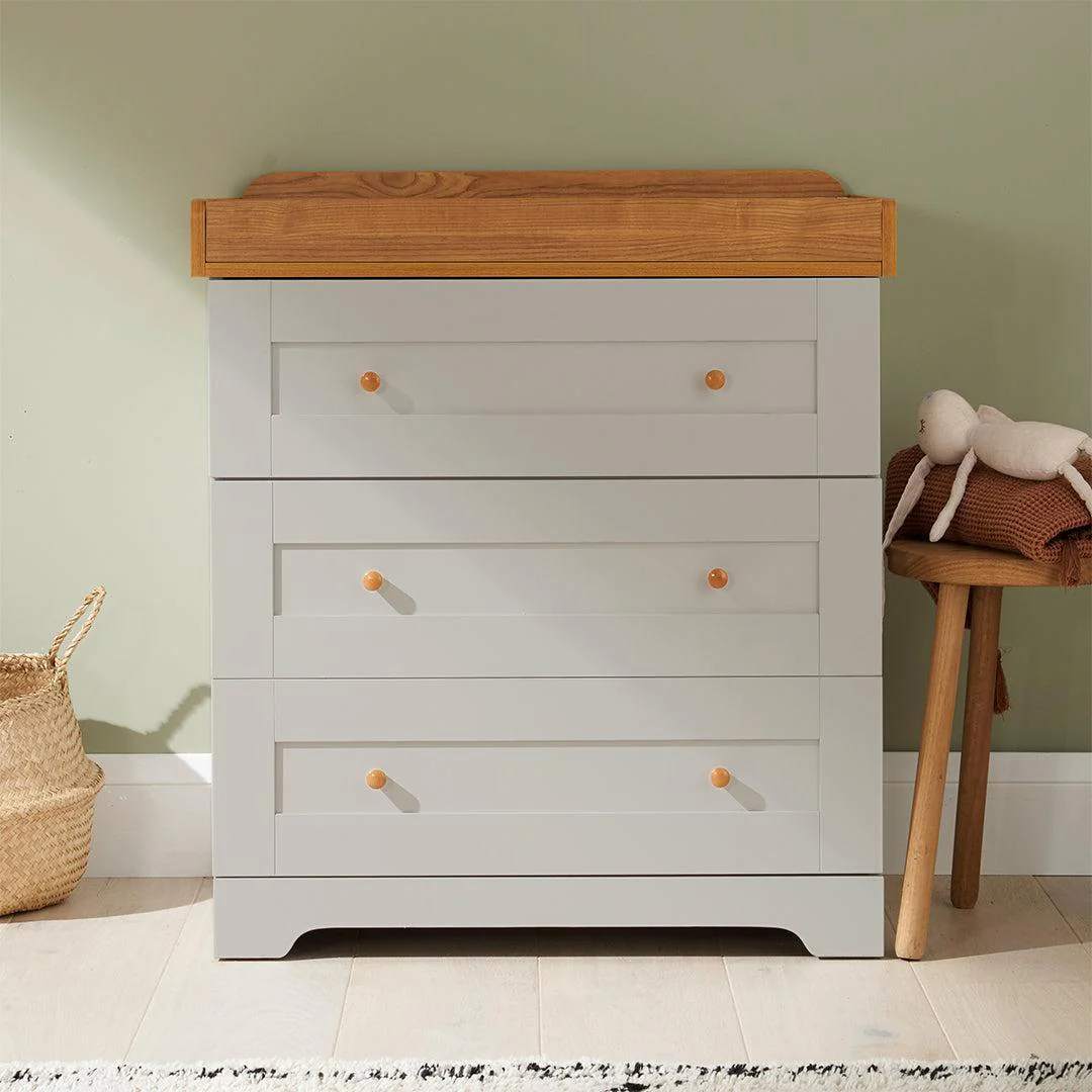 Tutti Bambini Rio Chest Changer - Dove Grey/Honey Oak - Image 2