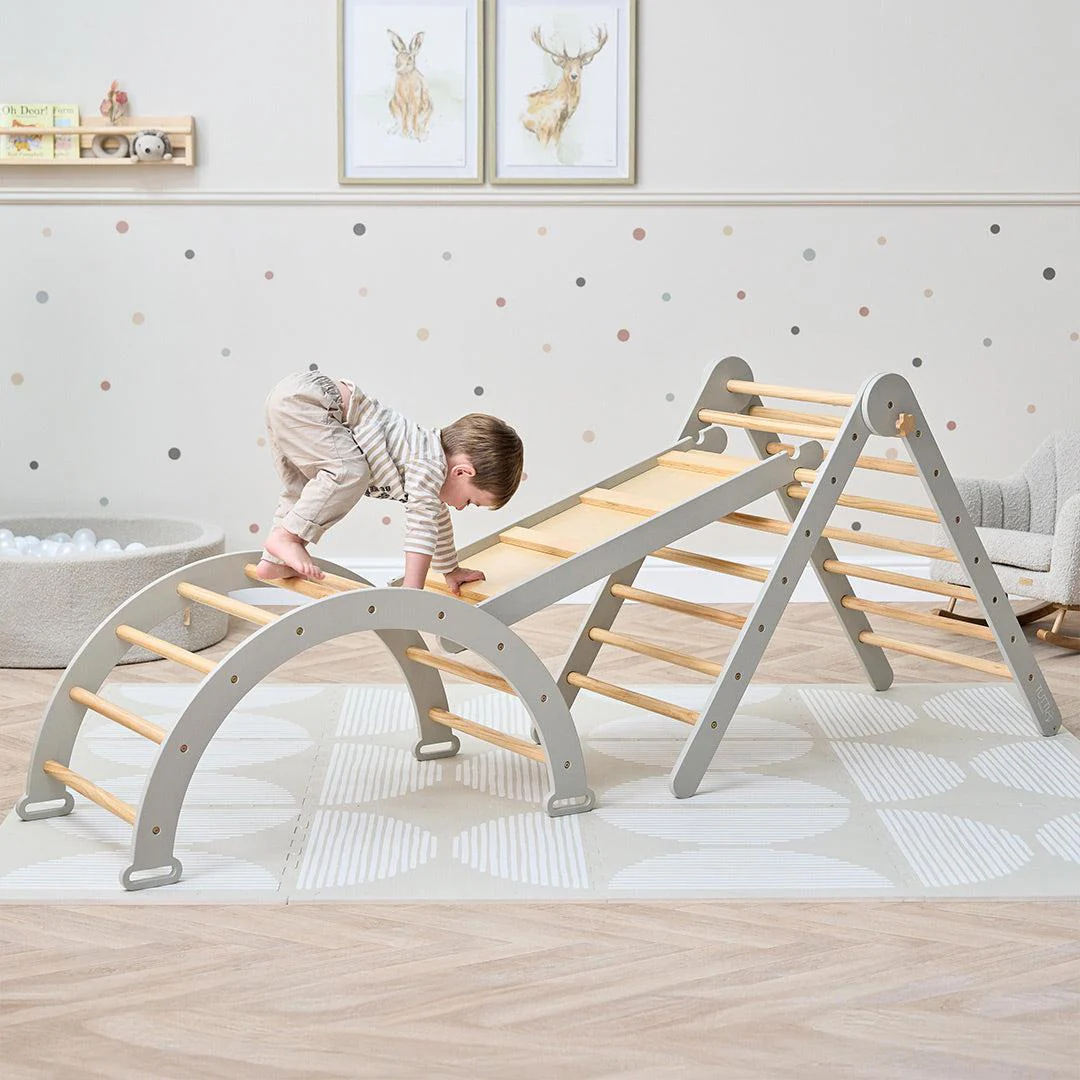 Tutti Bambini Scala Montessori 3 In 1 Pikler Climbing Frame With Climbing Wall - Mushroom - Image 7