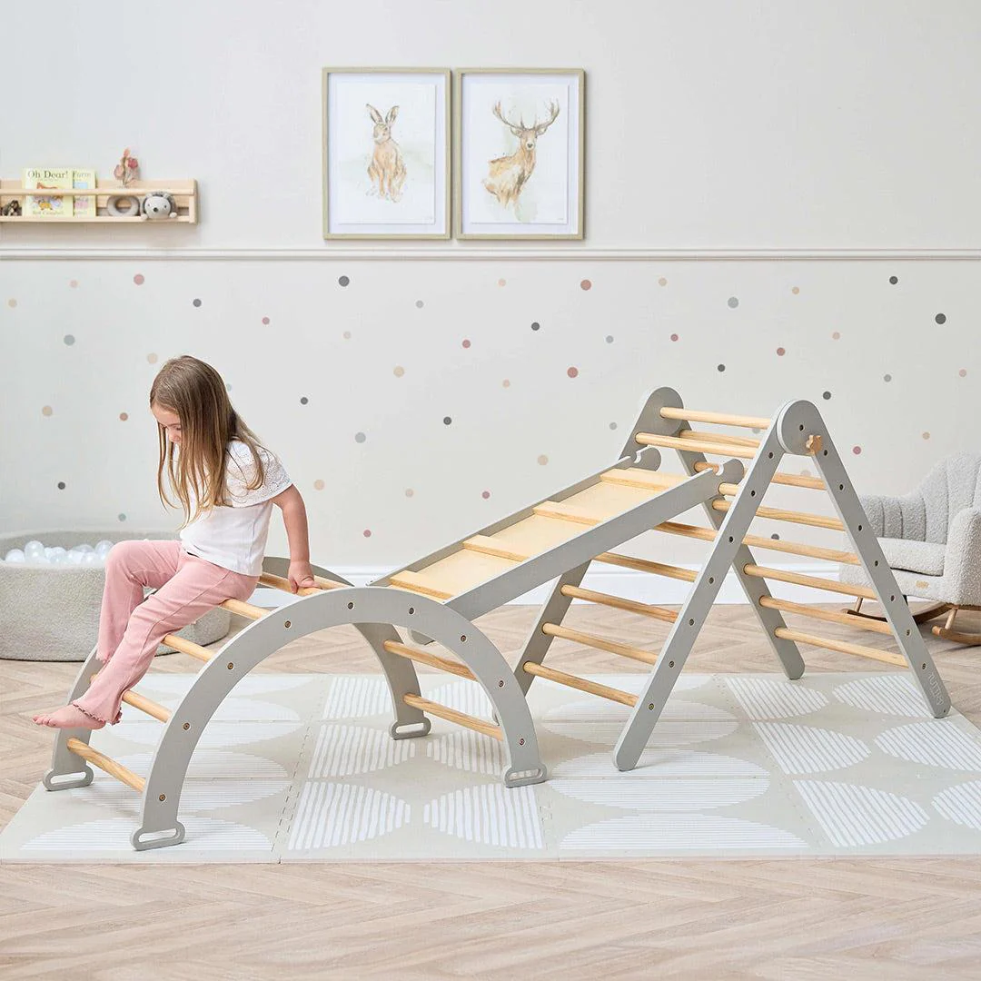 Tutti Bambini Scala Montessori 3 In 1 Pikler Climbing Frame With Climbing Wall - Mushroom - Image 8