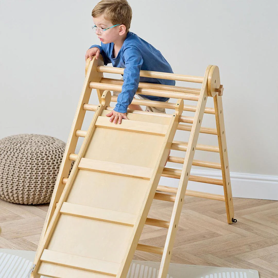 Tutti Bambini Scala Montessori 3 In 1 Pikler Climbing Frame With Climbing Wall - Natural - Image 12