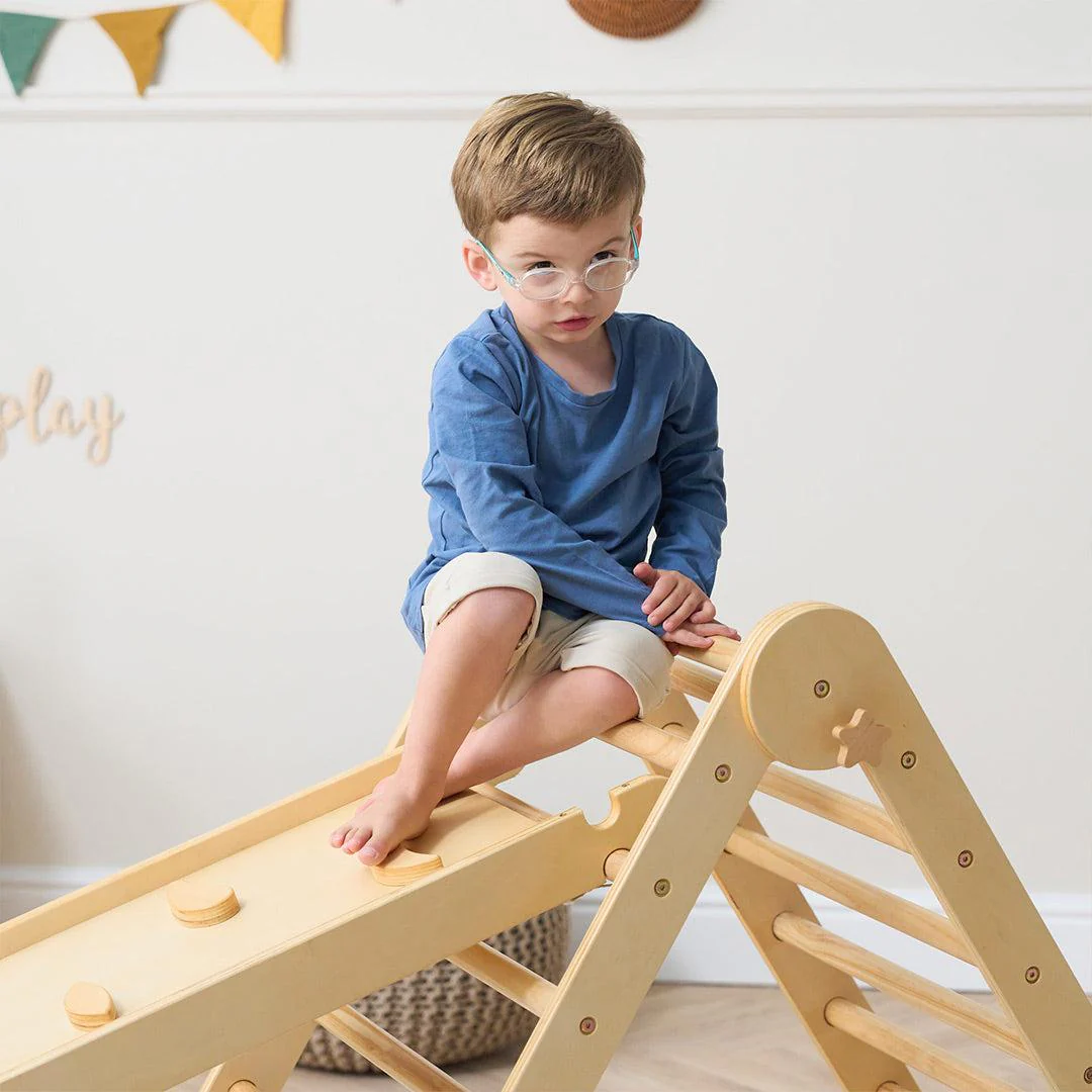 Tutti Bambini Scala Montessori 3 In 1 Pikler Climbing Frame With Climbing Wall - Natural - Image 15