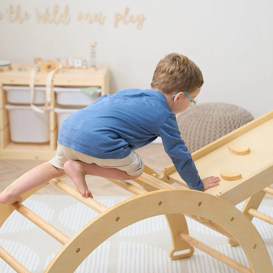 Tutti Bambini Scala Montessori 3 In 1 Pikler Climbing Frame With Climbing Wall - Natural - Image 3