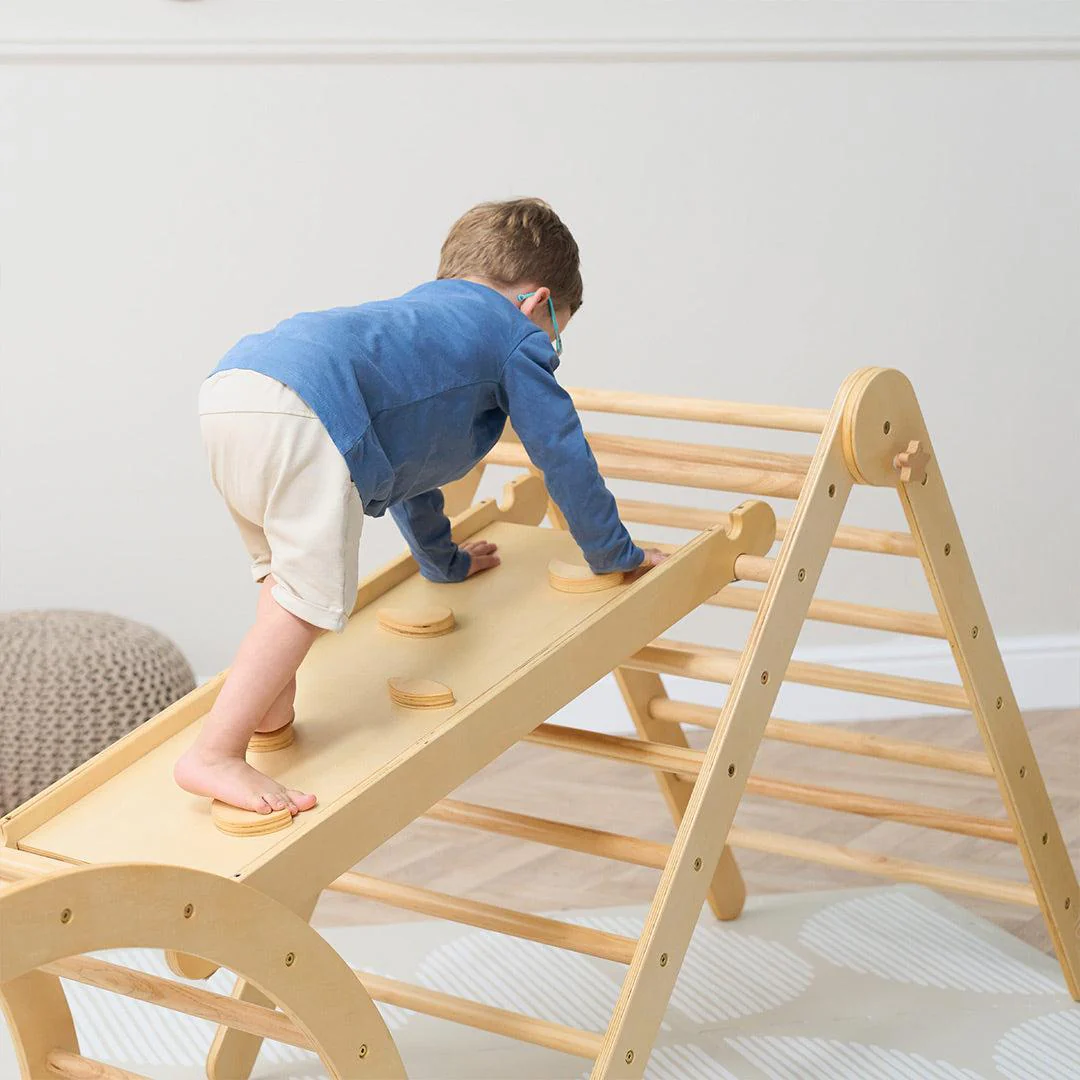 Tutti Bambini Scala Montessori 3 In 1 Pikler Climbing Frame With Climbing Wall - Natural - Image 4
