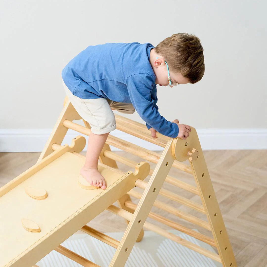 Tutti Bambini Scala Montessori 3 In 1 Pikler Climbing Frame With Climbing Wall - Natural - Image 5