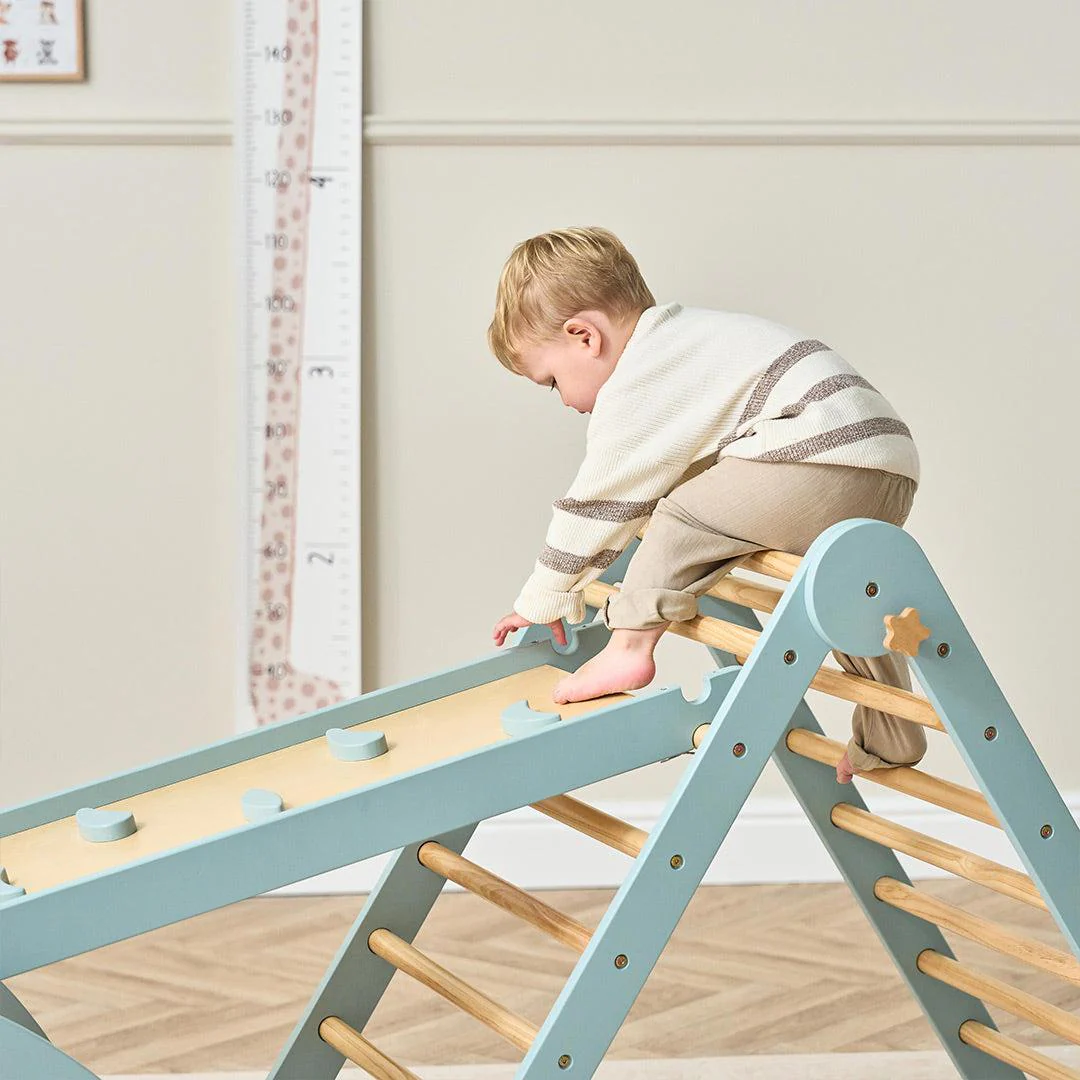 Tutti Bambini Scala Montessori 3 In 1 Pikler Climbing Frame With Climbing Wall  - Ocean Stone - Image 6
