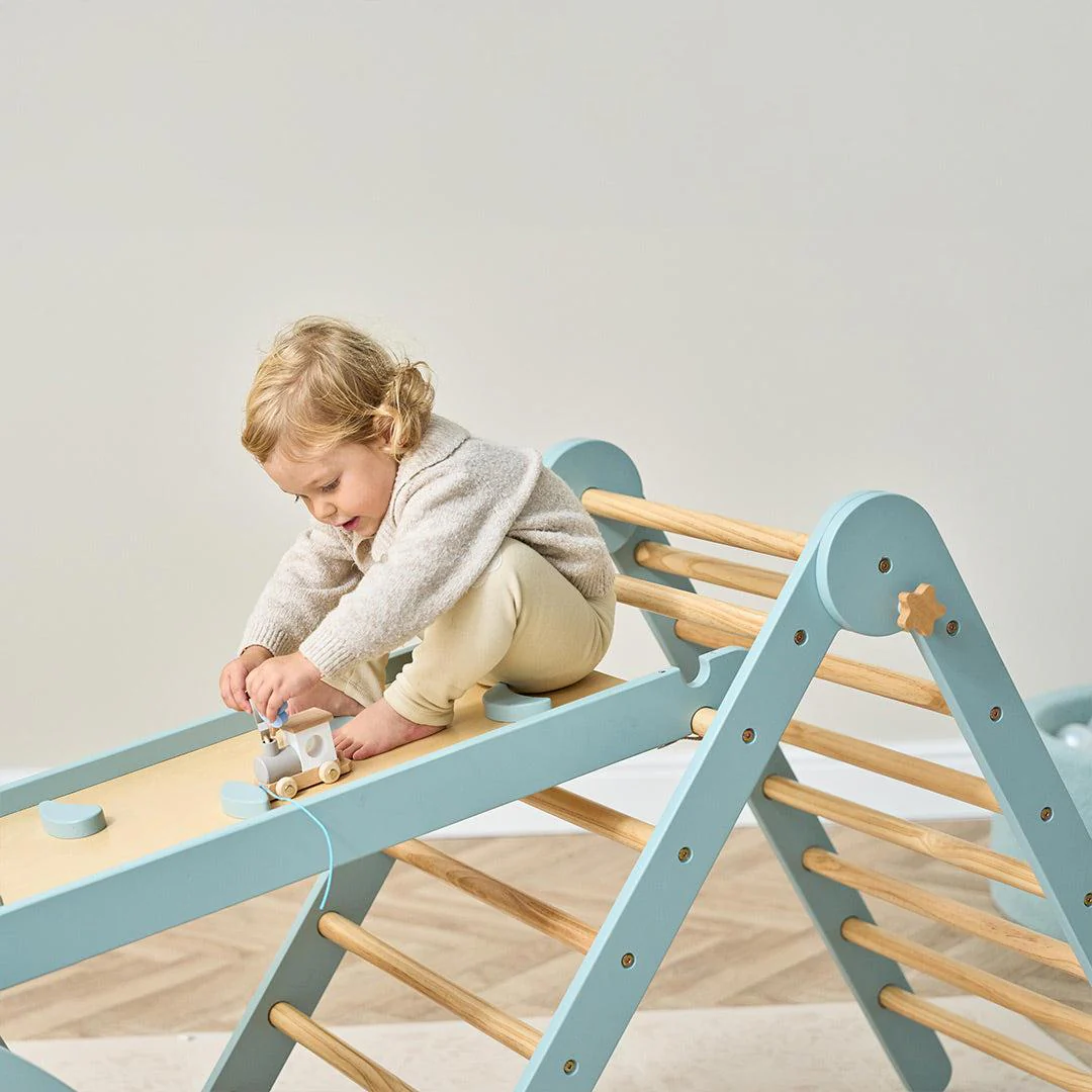 Tutti Bambini Scala Montessori 3 In 1 Pikler Climbing Frame With Climbing Wall  - Ocean Stone - Image 7