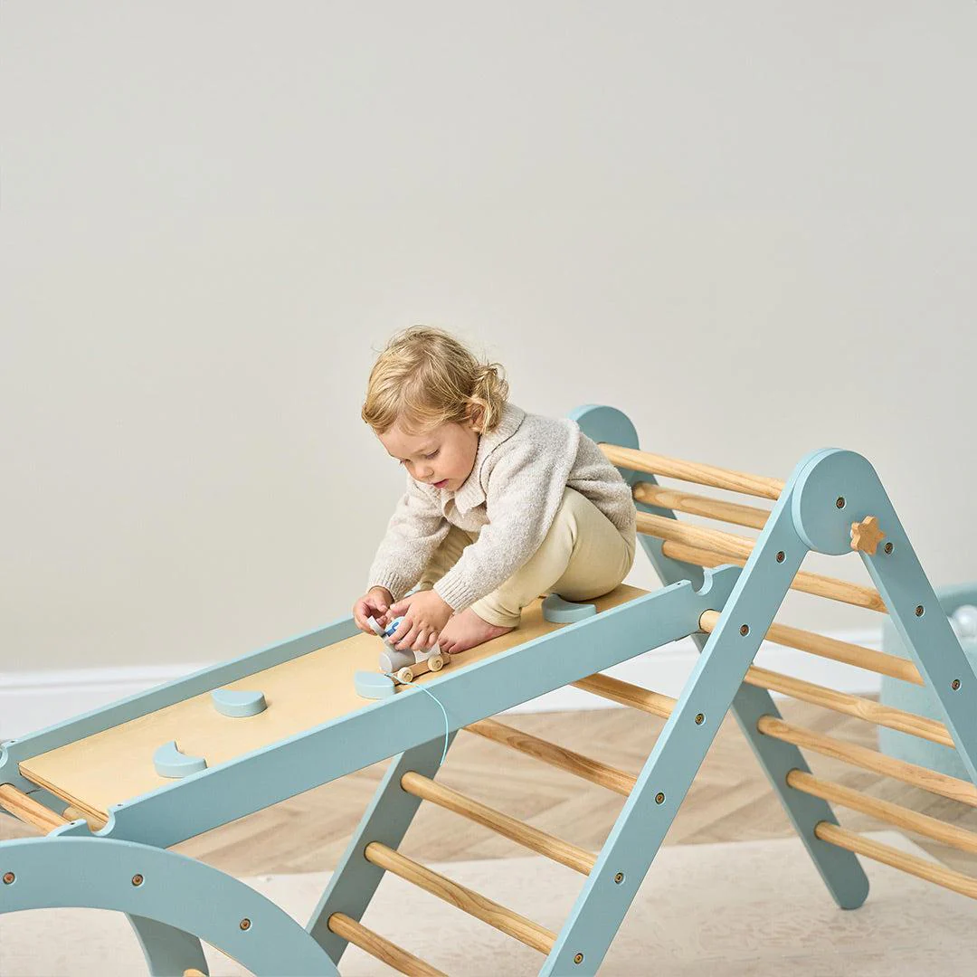 Tutti Bambini Scala Montessori 3 In 1 Pikler Climbing Frame With Climbing Wall  - Ocean Stone - Image 8