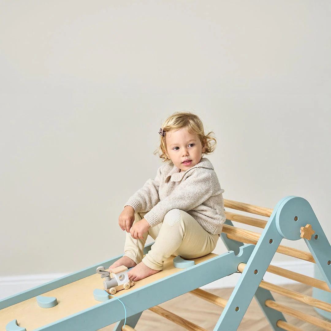 Tutti Bambini Scala Montessori 3 In 1 Pikler Climbing Frame With Climbing Wall  - Ocean Stone - Image 9