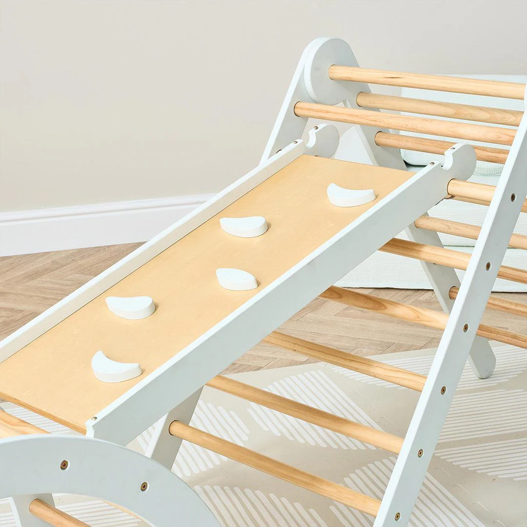 Tutti Bambini Scala Montessori 3 In 1 Pikler Climbing Frame With Climbing Wall - Sea Mist - Image 7