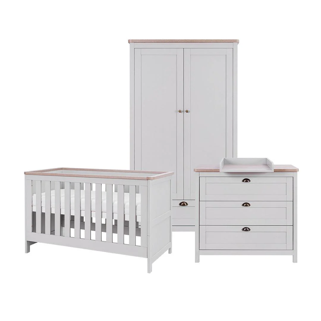 Tutti Bambini Verona 3 Piece Room Set - Dove Grey/Oak