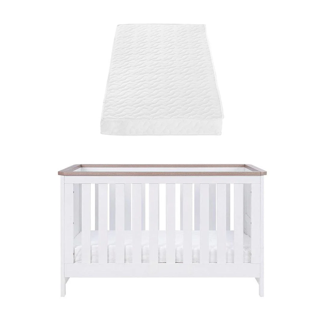 Tutti Bambini Verona Cot Bed - White/Oak - Image 10