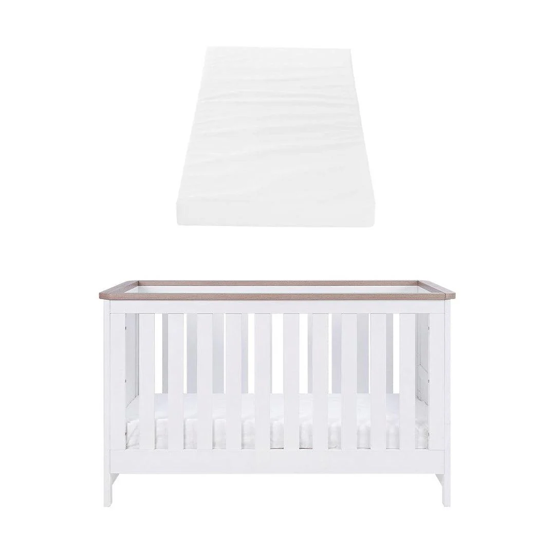 Tutti Bambini Verona Cot Bed - White/Oak - Image 12