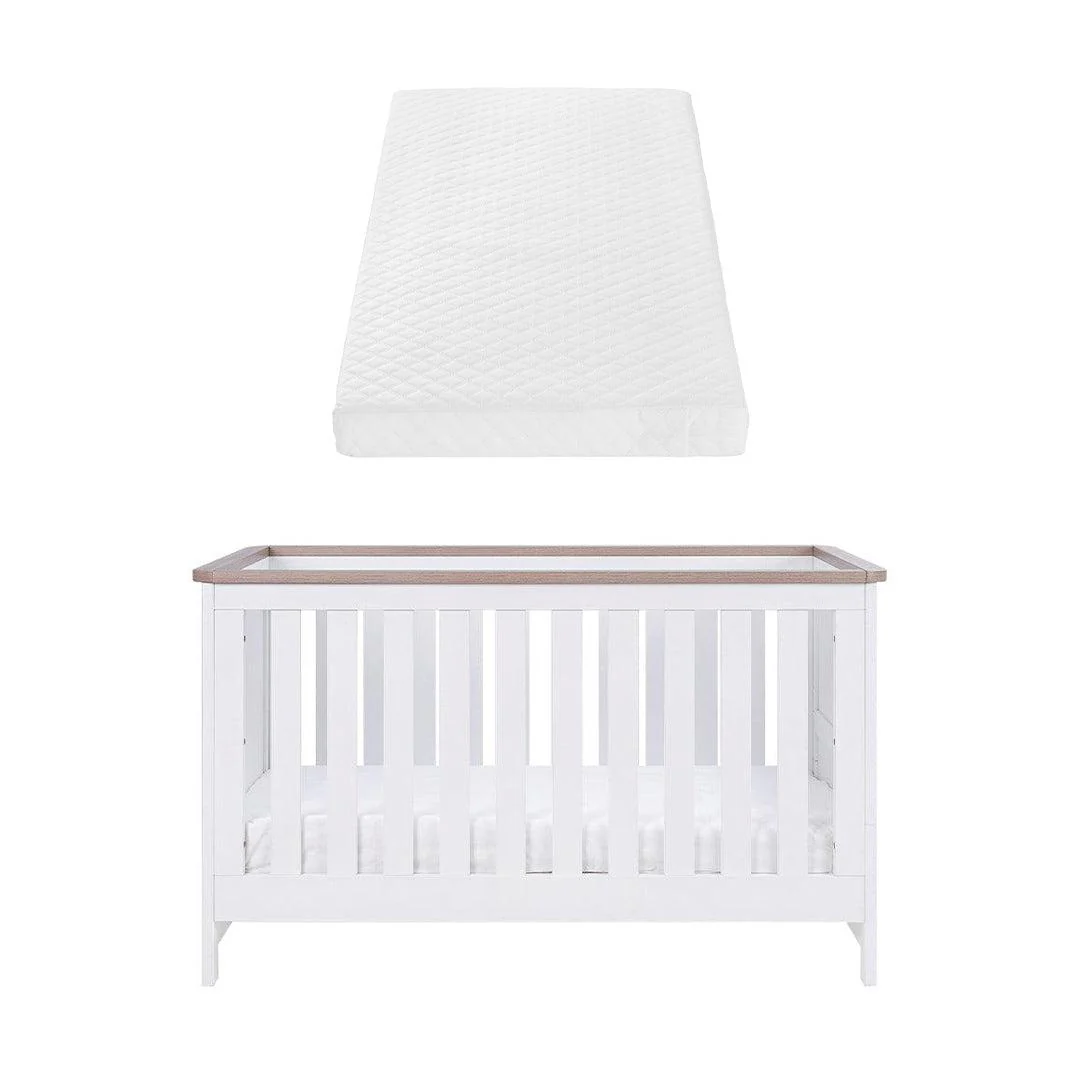 Tutti Bambini Verona Cot Bed - White/Oak - Image 9