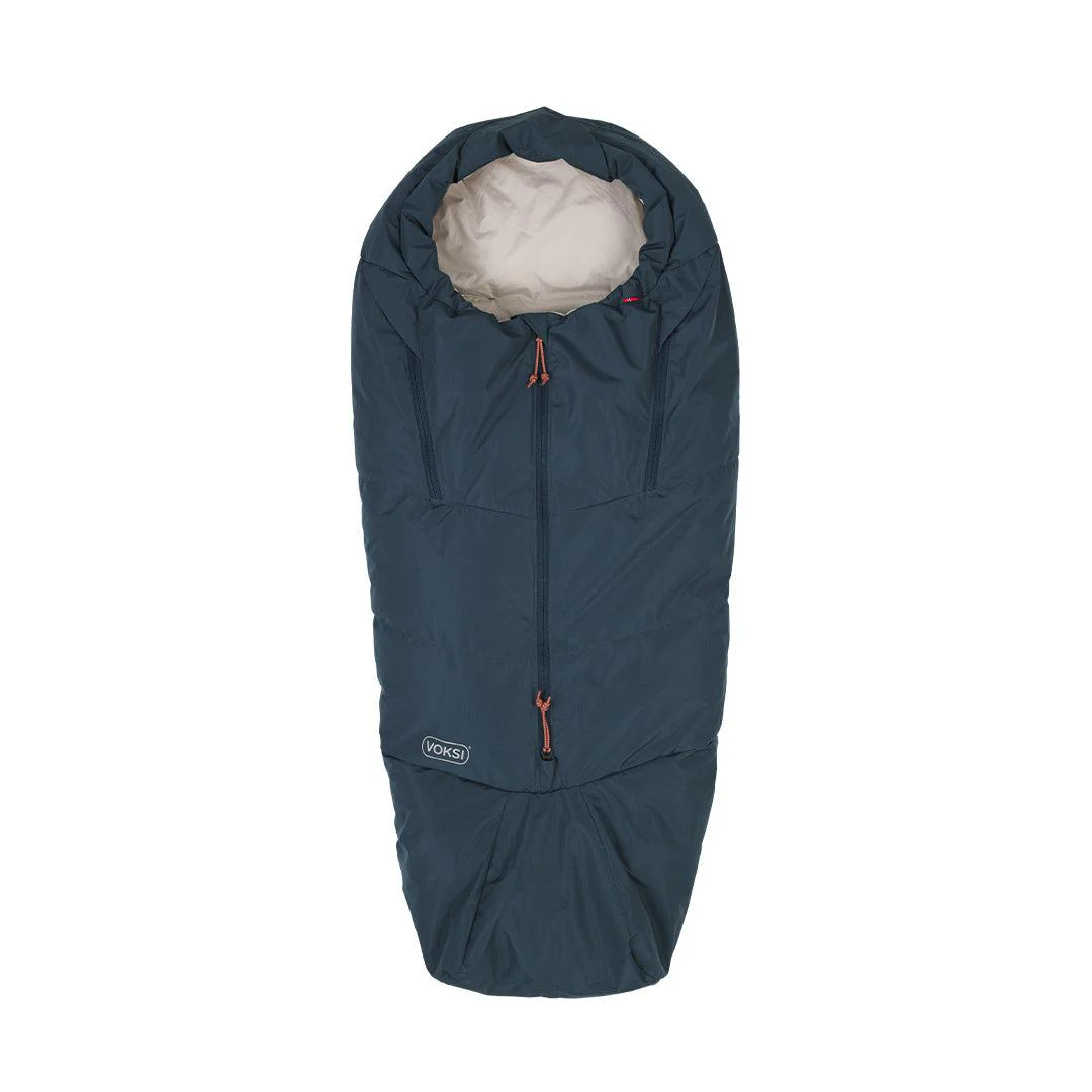 Voksi Adventure Footmuff - Poppy Blue - Seashell Sand