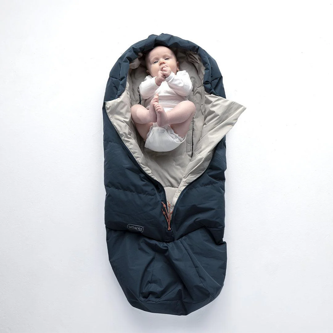 Voksi Adventure Footmuff - Poppy Blue - Seashell Sand - Image 4