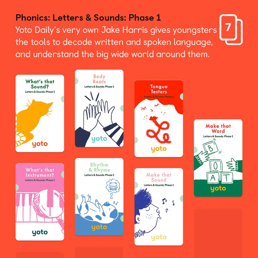 Yoto Card Multipack - Phonics: Letters + Sounds - Phase 1 - Image 2